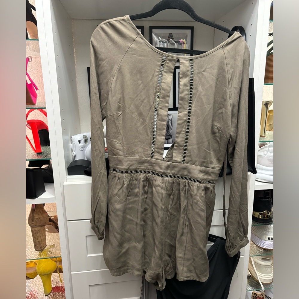 Olive Green cutout romper